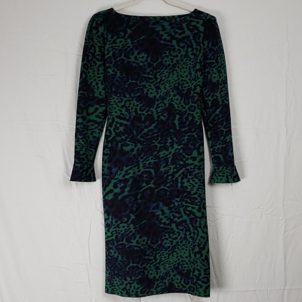 Chiara Boni Leopard Print Longsleeve Midi Dress